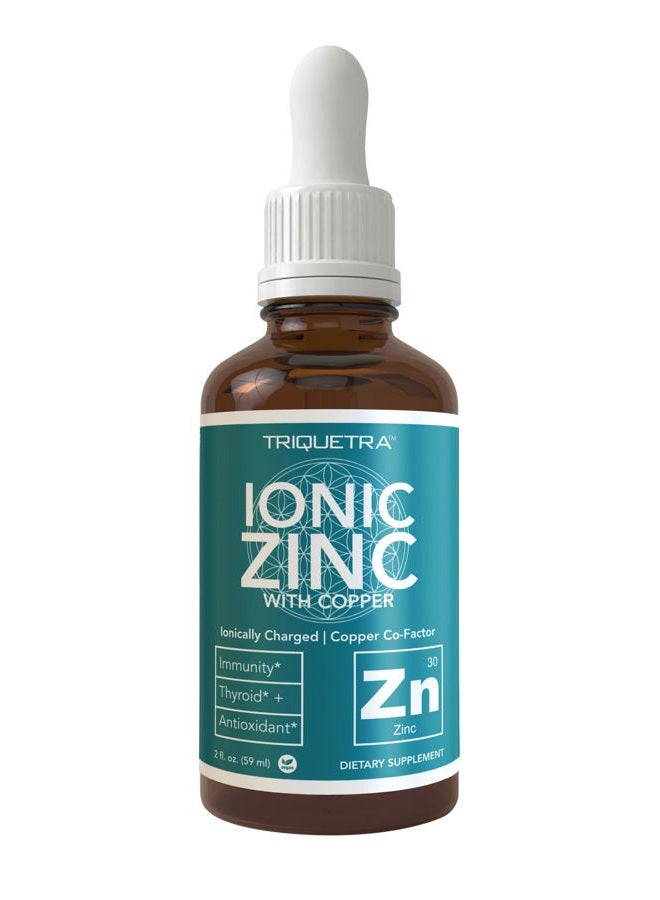 NutraBio Ionic Zinc Plus Copper Liquid Concentrate 240 Servings, Glass Bottle, Vegan - Balanced Ratio of Zinc Copper - Supports Immunity, Brain Thyroid (2 oz.) - Image 1