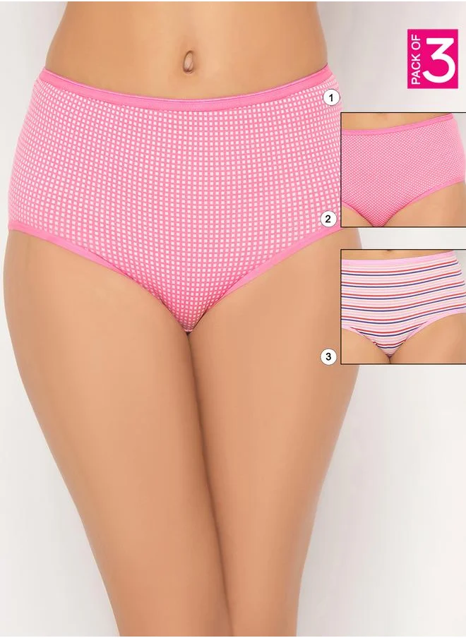 كلوفيا Clovia Set of 3 - High Rise Printed Hipster Panties