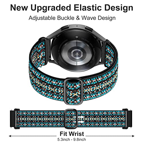 Lerobo Elastic Bands Compatible with Samsung Galaxy Watch 7 6/5 4 40mm 44mm/Watch 6 Classic 43mm 47mm/Watch 4 Classic Band 42mm 46mm/Active 2,3 Pack 20mm Soft Adjustable Nylon Breathable Sport Band - Image 3
