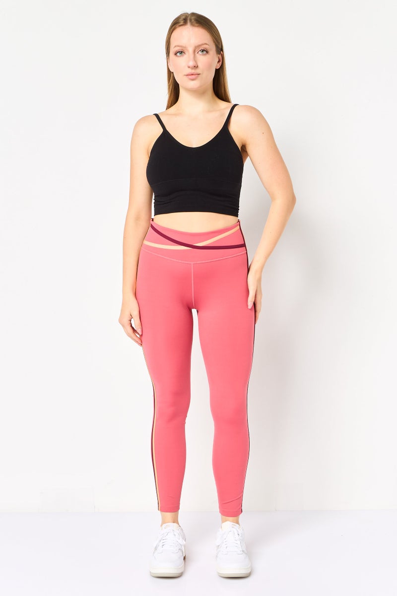 Nike Women Dri Fit Training Leggings, Old Rose - Image 2