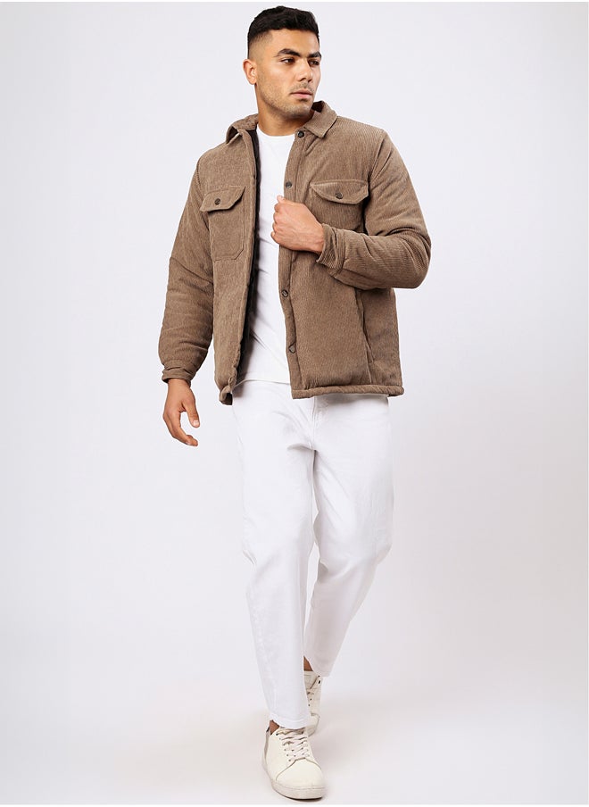 RAVIN Mocha Regular Fit Winter Corduroy Jacket  - Image 5