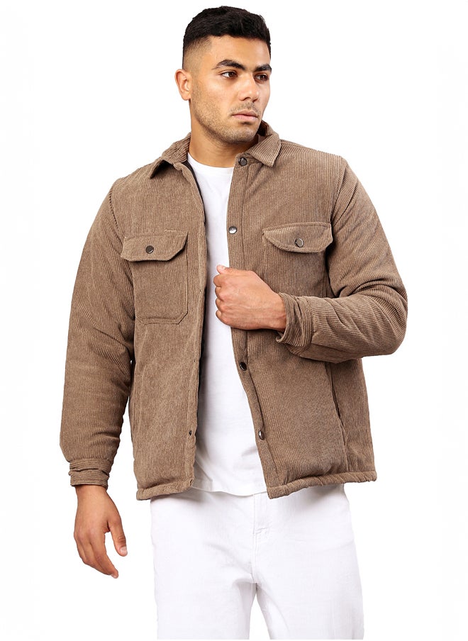 RAVIN Mocha Regular Fit Winter Corduroy Jacket  - Image 1