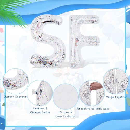 Junkin 20 Inch Bachelorette Pool Floats Bride Party Float Inflatable Floating Letter Set Bachelorette Decorations Gifts for Pool Beach Party with Adhesive Dots (White Gold,Future Mrs) - Image 4