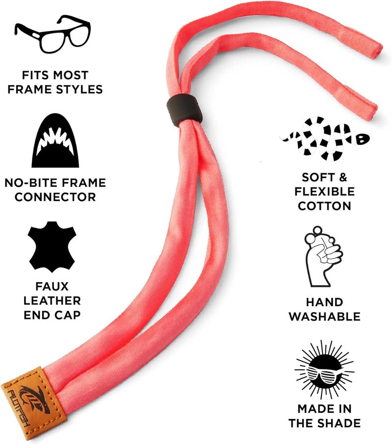 Pilotfish Premium Cotton Eyewear Retainer Sunglass Strap - Multiple Design Options - Soft & Durable Sunglass Holder - Image 2