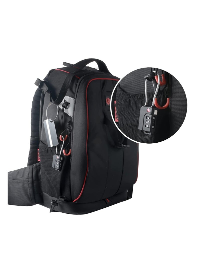 2 Pack Luggage Padlocks TSA Approved Combination Locks with Code Mini Luggage Padlock Flexible Cable Travel Suitcase Small Gym Locker Padlock with 3 Digit Combination Black - Image 2