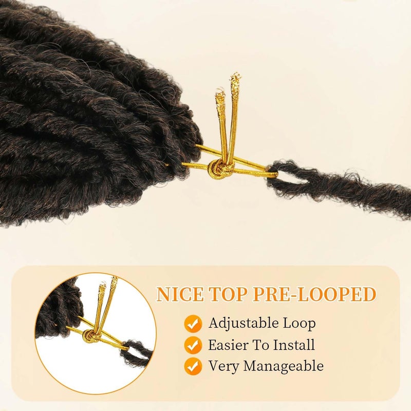 MODERN QUEEN Goddess Locs Crochet Hair 6 Packs, 12 Inch Straight Faux Locs Crochet Braids, Pre-Looped Curly Soft Synthetic Ombre Braiding Hair Extensions for Black Women(12 Inch, 6 Packs, 1B/30#) - Image 5