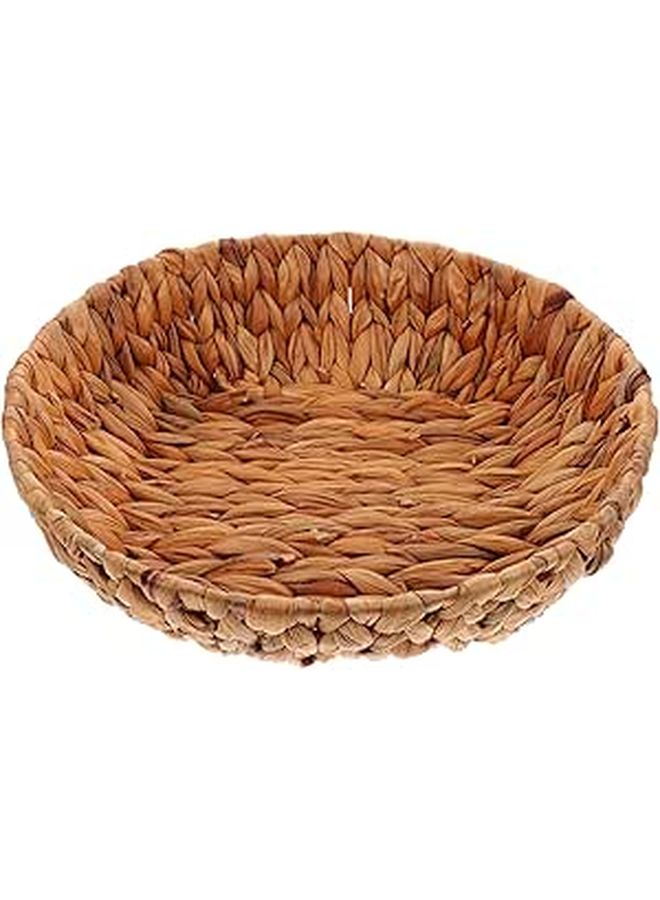Small Woven Rattan Bread Basket And Fruit Tray Handmade Natural Kitchen Storage - Image 1