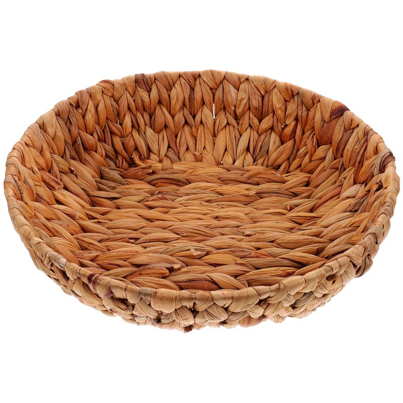 Small Woven Rattan Bread Basket And Fruit Tray Handmade Natural Kitchen Storage - Image 2