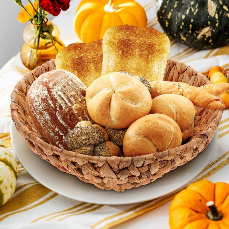 Small Woven Rattan Bread Basket And Fruit Tray Handmade Natural Kitchen Storage - Image 5