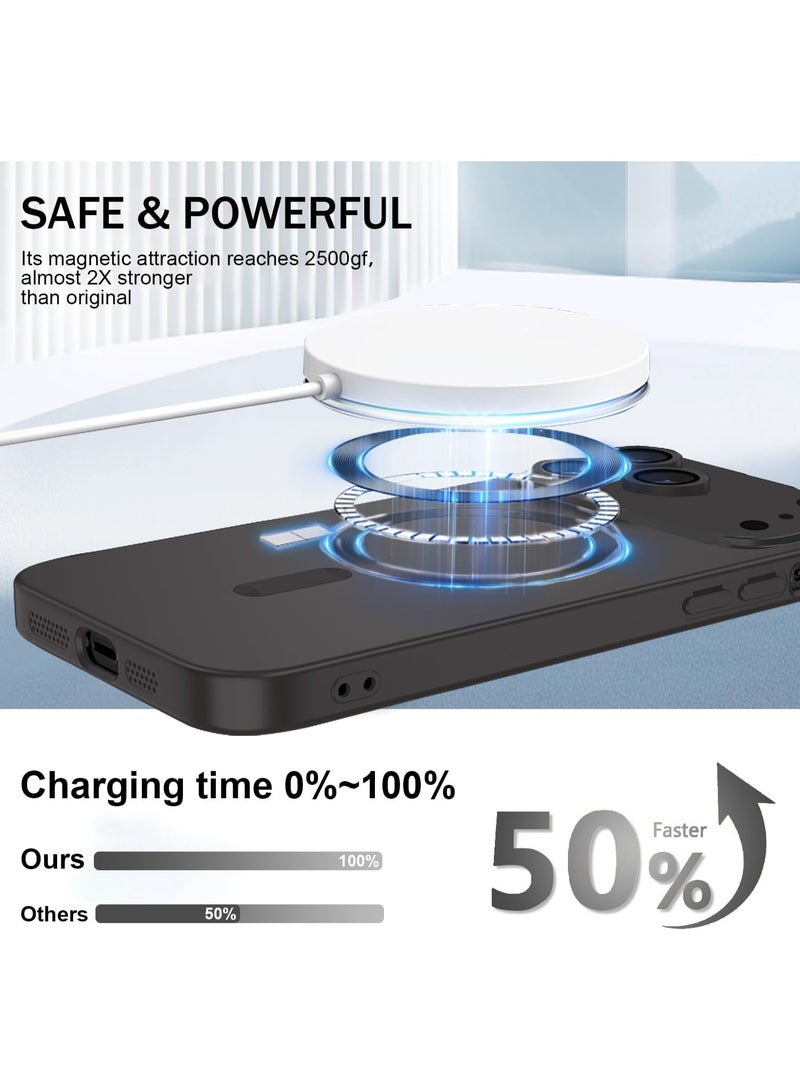 Magnetic for iPhone 17 Pro Max Case,Comes with Camera Lens Protector,Compatible with Magsafe,Soft TPU Full Protection Slim Smooth Bumper Shockproof Phone Cover (Black) - Image 3