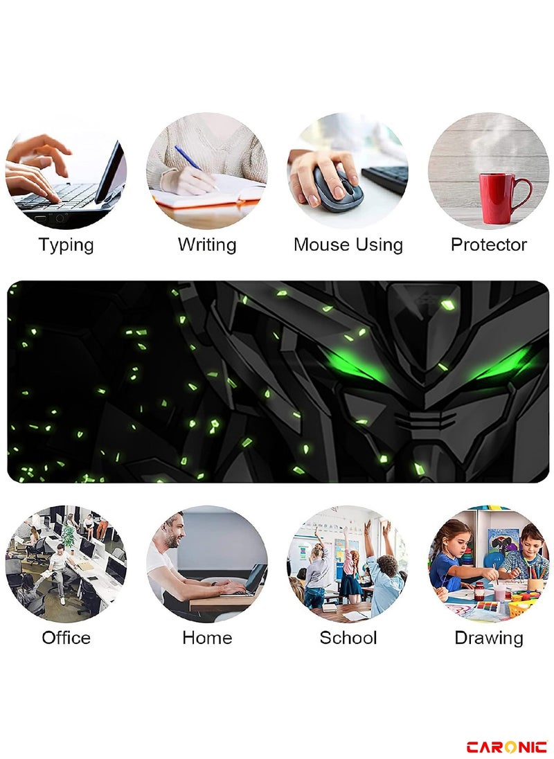 CARONIC Large Gaming Mouse Pad with Superior Micro Weave Cloth Extended Desk Mousepad with Stitched Edges Non-Slip Base Water Resist Keyboard Pad For Gamer And Office Home Carl M1974  - Image 2