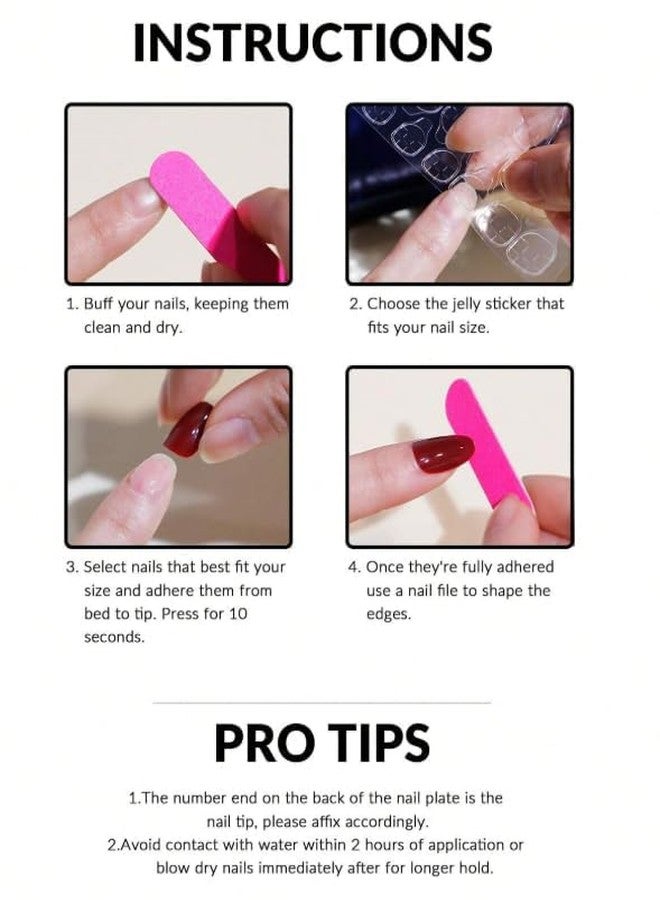 Feora9X FEORA 24 Pcs Press on Nails Artificial Fake Nail Short French Nail Kit Art Jelly Glue on False Stick on Nails for Women Girl - Image 5