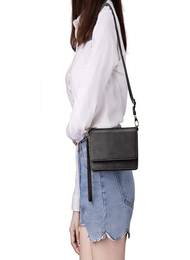 nuoku Women Small Crossbody Bag Cellphone Purse Wallet with RFID Card Slots 2 Straps Wristlet, C- Green - Image 2