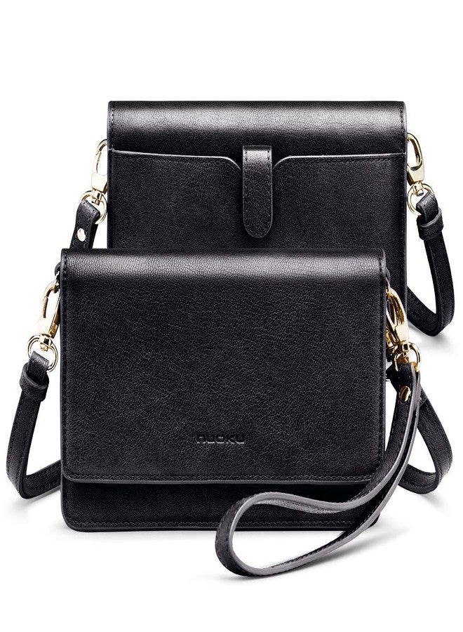 nuoku Women Small Crossbody Bag Cellphone Purse Wallet with RFID Card Slots 2 Straps Wristlet, C- Green - Image 5