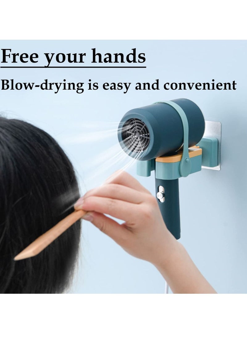 Y&D Hair Dryer Bracket, 180 ° Rotatable Wall-mounted Shelf Self-adhesive Non-perforated Thick and Durable, Not Easy to Fall off Convenient Blowing for the Bathroom Bedroom (green) - Image 4