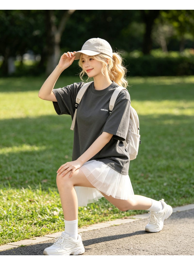 GEOX Unisex Crew Neck Short Sleeve T‑Shirt, Modern Urban Everyday Top For Men Women, Dark Grey - Image 2