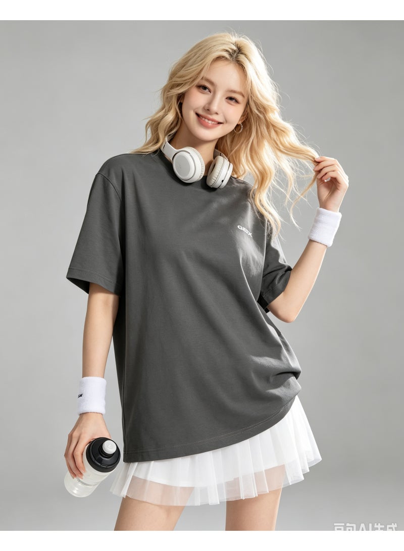 GEOX Unisex Crew Neck Short Sleeve T‑Shirt, Modern Urban Everyday Top For Men Women, Dark Grey - Image 5