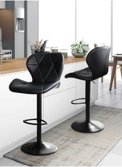CityRiya-Long Bar Stools Adjustable Dining Chair Kitchen Dining Chairs Modern Lounge Chair Accent Chair Square Island Barstool Bar Chairs Kitchen Counter Chairs Makeup Chairs for Kitchen Living Room Bedroom 2 Sets  - Image 1