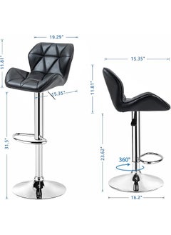 CityRiya-Long Bar Stools Adjustable Dining Chair Kitchen Dining Chairs Modern Lounge Chair Accent Chair Square Island Barstool Bar Chairs Kitchen Counter Chairs Makeup Chairs for Kitchen Living Room Bedroom 2 Sets  - Image 5