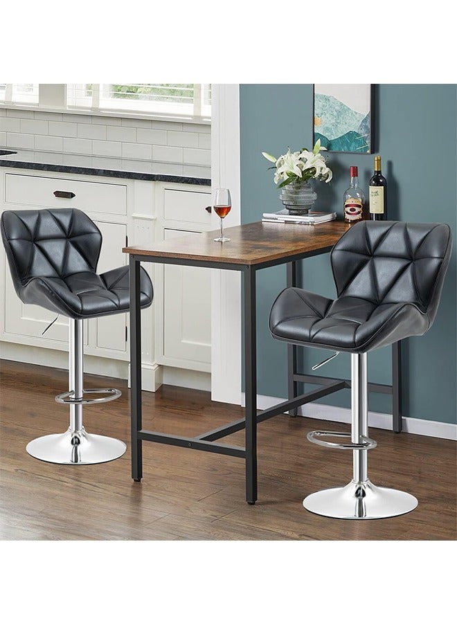 CityRiya-Long Bar Stools Adjustable Dining Chair Kitchen Dining Chairs Modern Lounge Chair Accent Chair Square Island Barstool Bar Chairs Kitchen Counter Chairs Makeup Chairs for Kitchen Living Room Bedroom 2 Sets - Image 3