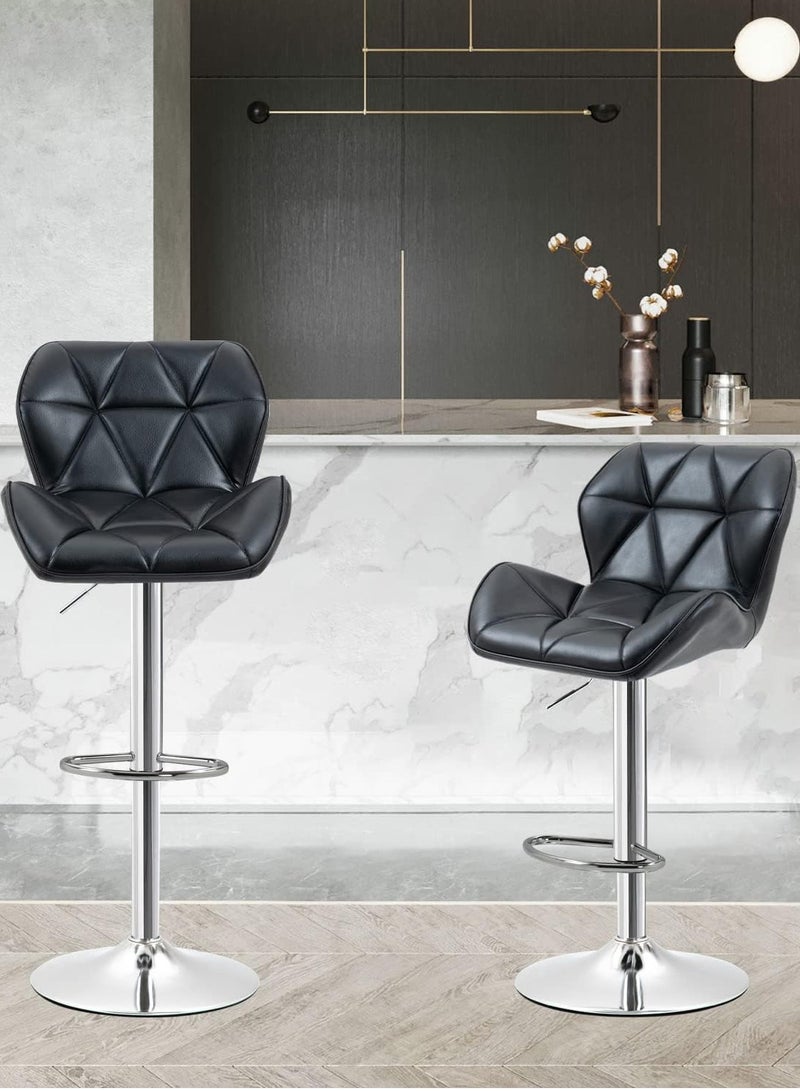 CityRiya-Long Bar Stools Adjustable Dining Chair Kitchen Dining Chairs Modern Lounge Chair Accent Chair Square Island Barstool Bar Chairs Kitchen Counter Chairs Makeup Chairs for Kitchen Living Room Bedroom 2 Sets - Image 4