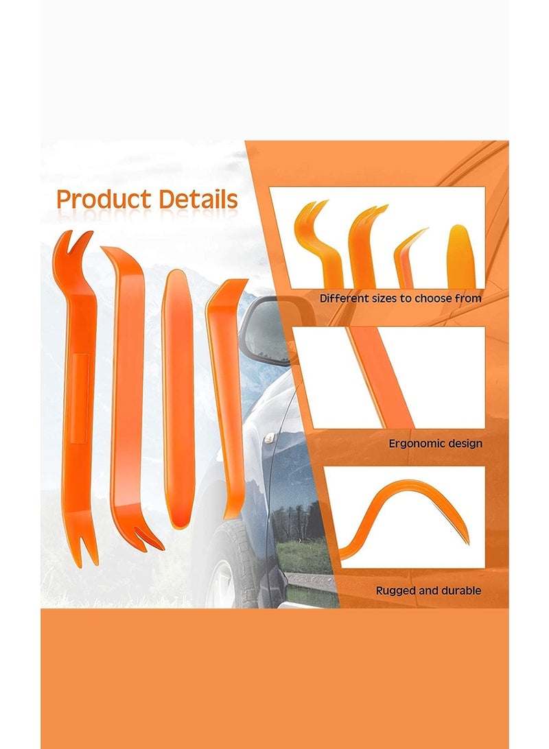 Mr.Smart Auto Trim Removal Tool Set, Professional Orange Plastic Car Panel Pry Tools, Ergonomic Design, Multiple Sizes, Ultra-Light Interior Exterior Removal Kit - Image 2
