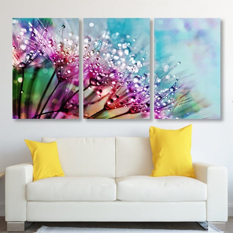 Marktna Three modern-designed canvas panels with a hollow frame, measuring (120×60), three pieces - Image 1