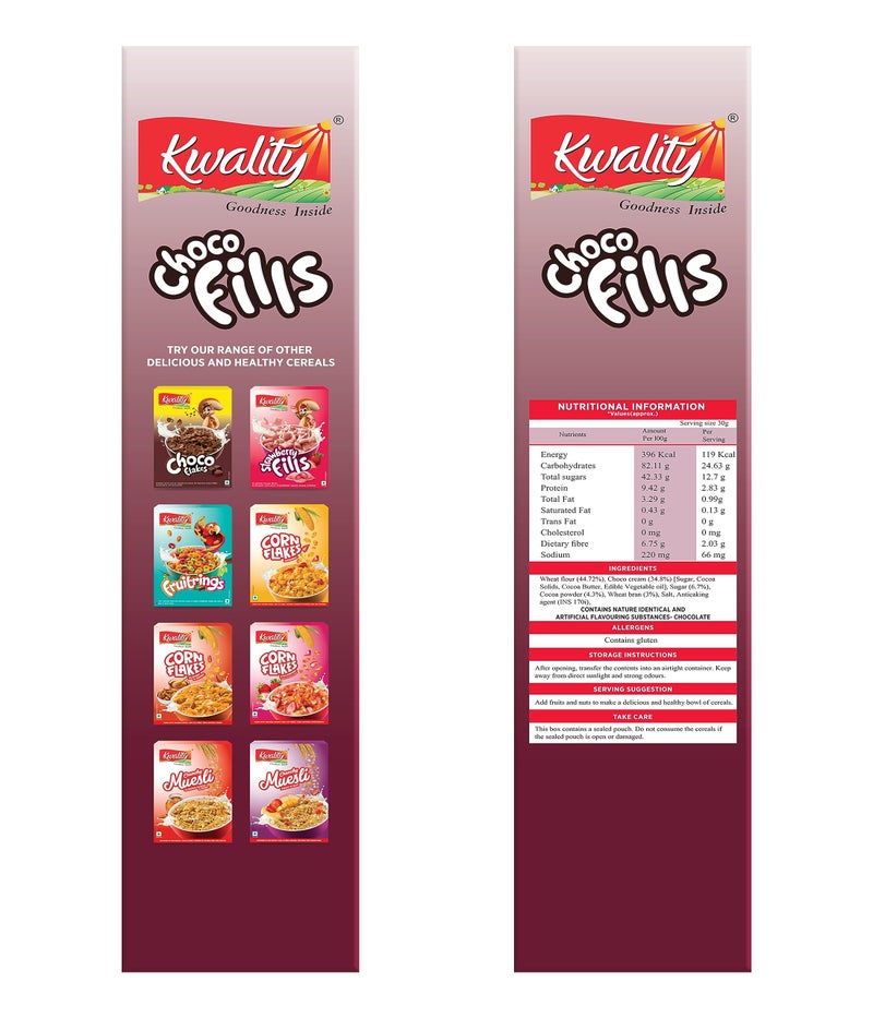Kwality Choco Fills 250g Each (Pack 2) | Chocolate Flavor, No Maida | Crunchy Bites Filled with Rich Chocolate | Healthy Food & Breakfast Cereal for Kids | High in Protein & Fiber - Image 4