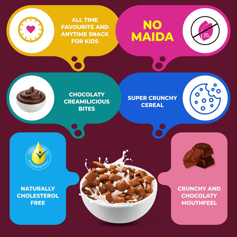 Kwality Choco Fills 250g Each (Pack 2) | Chocolate Flavor, No Maida | Crunchy Bites Filled with Rich Chocolate | Healthy Food & Breakfast Cereal for Kids | High in Protein & Fiber - Image 5