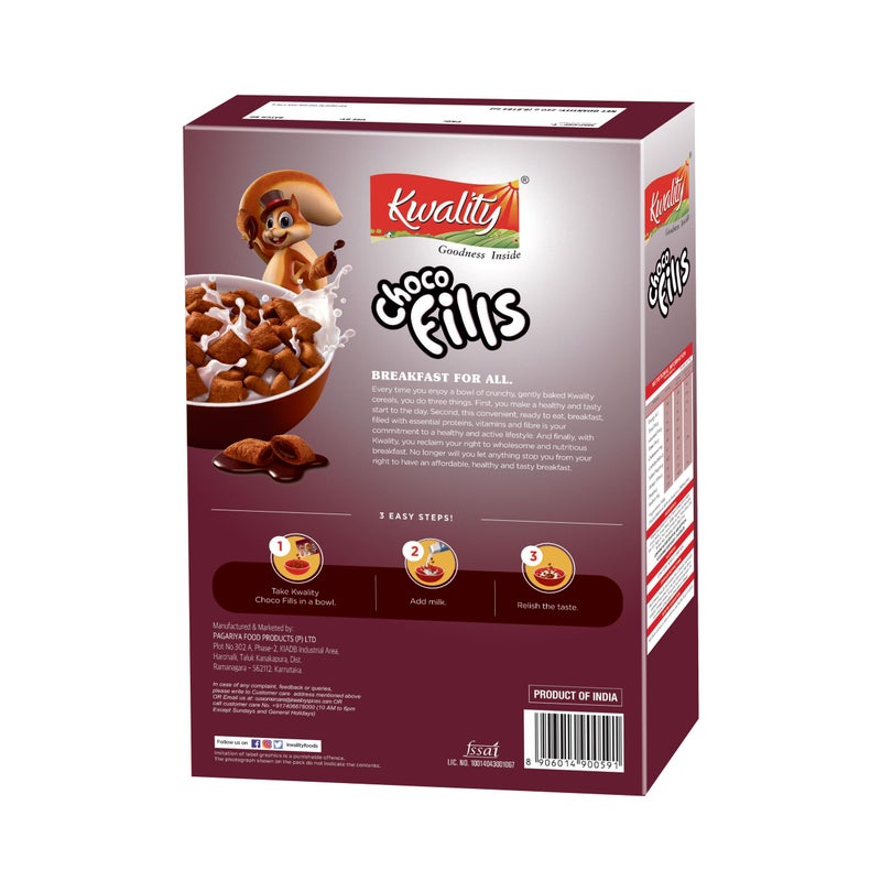 Kwality Choco Fills 250g Each (Pack 2) | Chocolate Flavor, No Maida | Crunchy Bites Filled with Rich Chocolate | Healthy Food & Breakfast Cereal for Kids | High in Protein & Fiber - Image 3