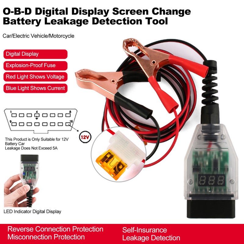 O-B-D Car Memory Saver Protection Connector O-B-D Battery Change Saver 12V Battery Replace Tools Power Off Protector Vehicle Battery Leakage Detective - Image 5