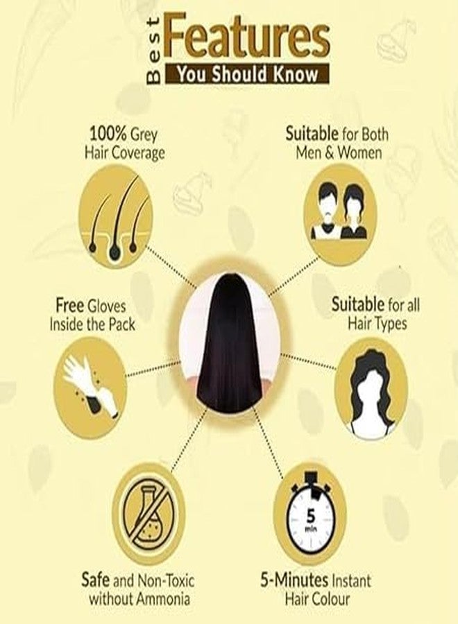 3 in 1 Hair Dye Instant Black Hair Shampoo for Women & Men, pack of 1 = 100 ml - Image 5
