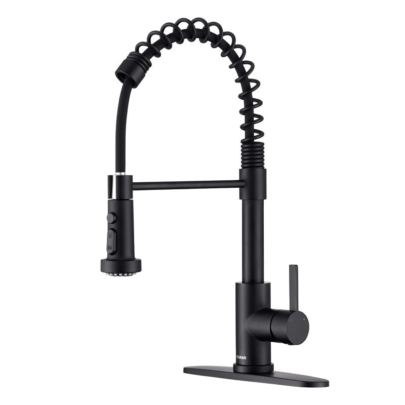 Faucet for Kitchen Sink Black Kitchen Faucet with Pull Down Sprayer GUUKAR Modern Commercial Spring PullOut Kitchen Sink Faucet