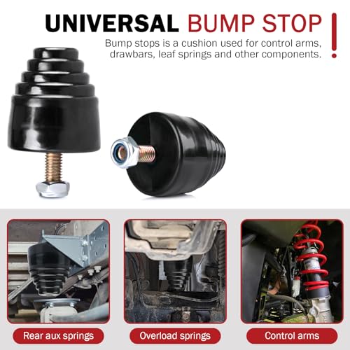 Tobaiwind Suspension Bump Stop 9.9101G Black Universal Bump Stops Kit for Cars, Trucks and Off-Road Vehicles- Pack of 2 - Image 3