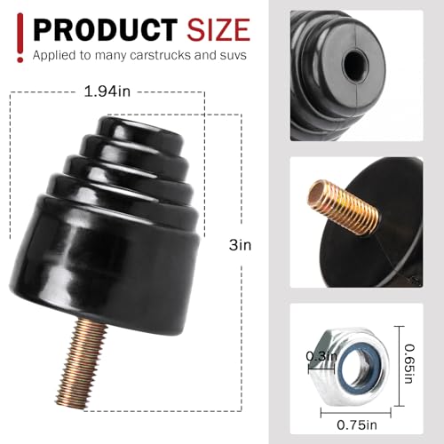 Tobaiwind Suspension Bump Stop 9.9101G Black Universal Bump Stops Kit for Cars, Trucks and Off-Road Vehicles- Pack of 2 - Image 5