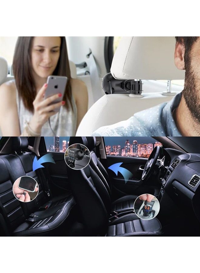 OHLPRO Multi Car Retractable Backseat 3 in 1 Car Charging Station Box Compatible with All Phones | iPhone | Samsung | Android | Share Ride Customer Charging Dock Attach to Headrest - Image 2