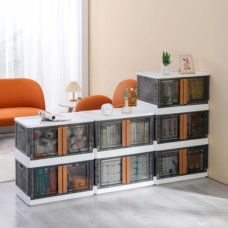 COYRASTH COYRASTH Plastic Cupboard Cabinet Storage Containers Plastic Shelves Organizer Folding Storage Box Collapsible Totes For Storage Stackable Under Bed Storage Container  - Image 3