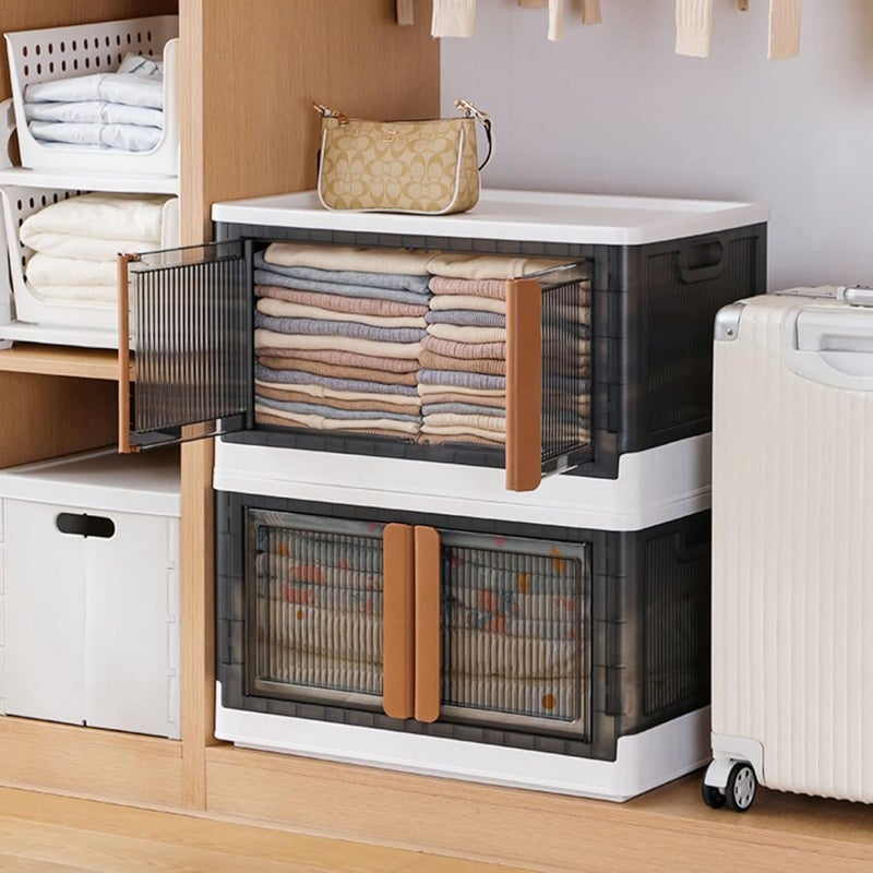 COYRASTH COYRASTH Plastic Cupboard Cabinet Storage Containers Plastic Shelves Organizer Folding Storage Box Collapsible Totes For Storage Stackable Under Bed Storage Container  - Image 2
