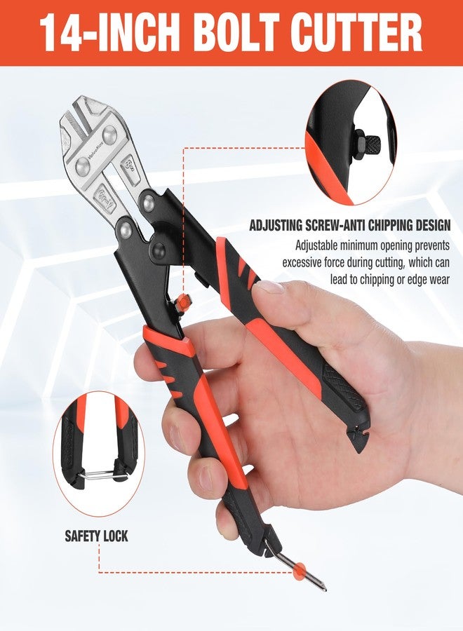 ValueMax Bolt Cutter Set, 3-Piece Heavy Duty, 14" and Mini 8" Cutters, 8" Cable Cutter With Carrying Bag for Locks, Steel Wire, Barbed Wire, Chains - Image 3