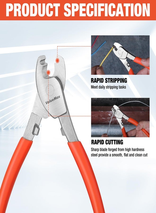 ValueMax Bolt Cutter Set, 3-Piece Heavy Duty, 14" and Mini 8" Cutters, 8" Cable Cutter With Carrying Bag for Locks, Steel Wire, Barbed Wire, Chains - Image 4