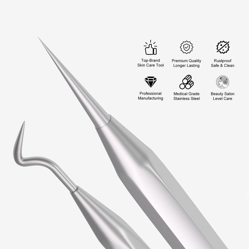 Cbiumpro 6 Pack Blackhead Remover Tools, Pimple Popper Tool Kit, Professional Blackhead Extractor for Zit, Acne, Whitehead, Comedone on Nose - with Case - Image 2