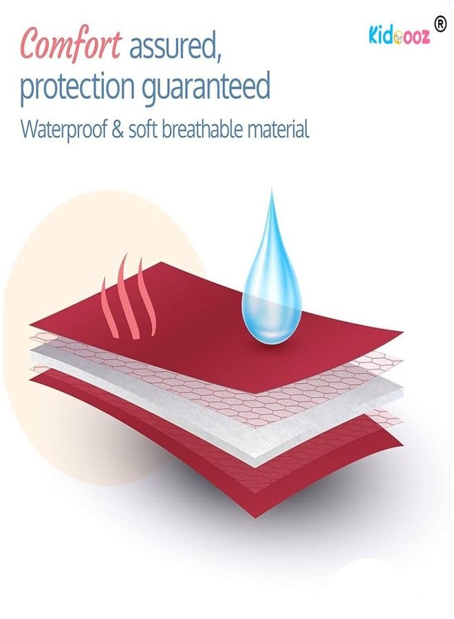Kidoooz Anti-Piling Fleece Extra Absorbent Instant Dry Sheet for Baby, Baby Bed Protector, Waterproof Sheet (1, Red, Large) - Image 4
