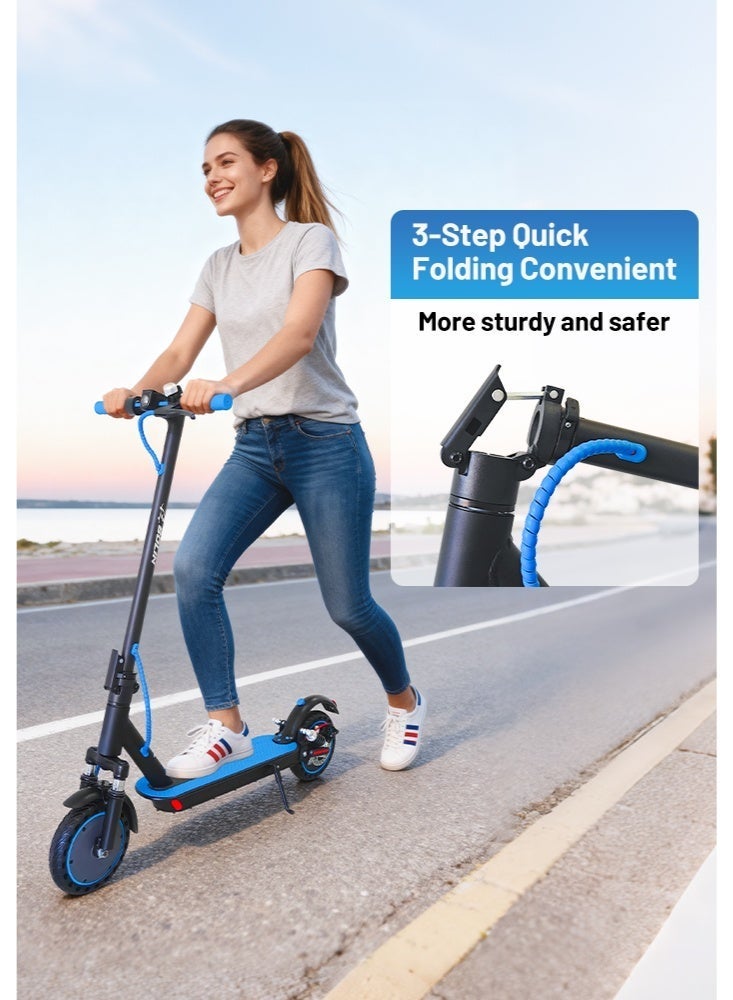 bolin One-Click Folding Electric Scooter with Front and Rear Shock Absorbers, Top Configuration, 45km/h Speed, 450W Brushless Motor, APP Control, 25km Range, for Adults & Teens, 150kg Load Capacity, Aluminum Alloy  Frame Blue ,Adapted For Middle East Terrain - Image 4