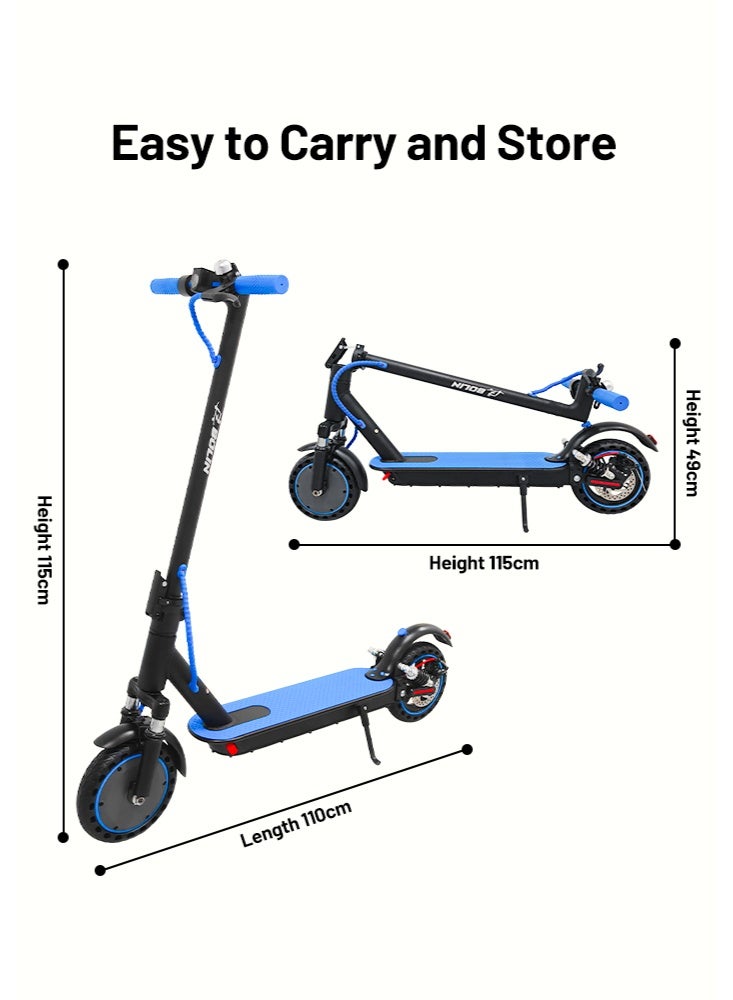 bolin One-Click Folding Electric Scooter with Front and Rear Shock Absorbers, Top Configuration, 45km/h Speed, 450W Brushless Motor, APP Control, 25km Range, for Adults & Teens, 150kg Load Capacity, Aluminum Alloy  Frame Blue ,Adapted For Middle East Terrain - Image 5