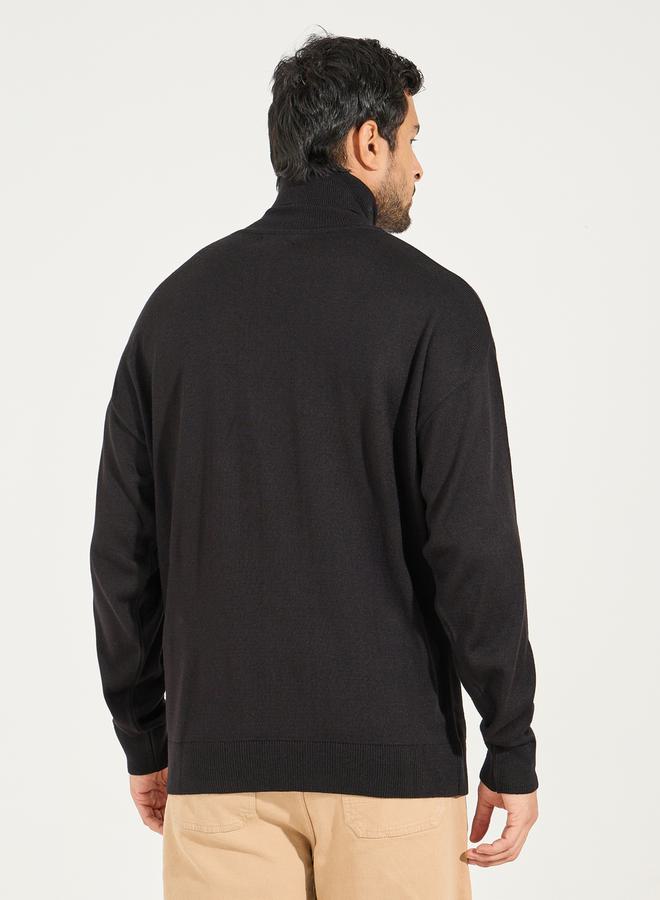 ستايلي سويتر بقصة مريحة وياقة عالية - Image 5