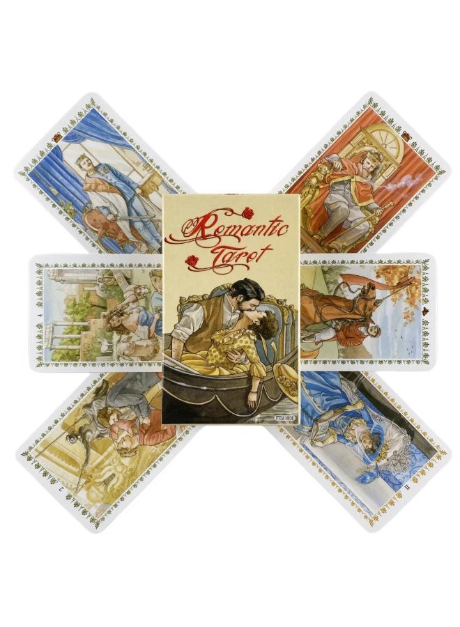 NIBEMINENT Romantic Tarot Deck - 78-card set for future divination and prophecy party board game. Playing card party astrology cards. Divine Oracle Tarot Cards. - Image 4