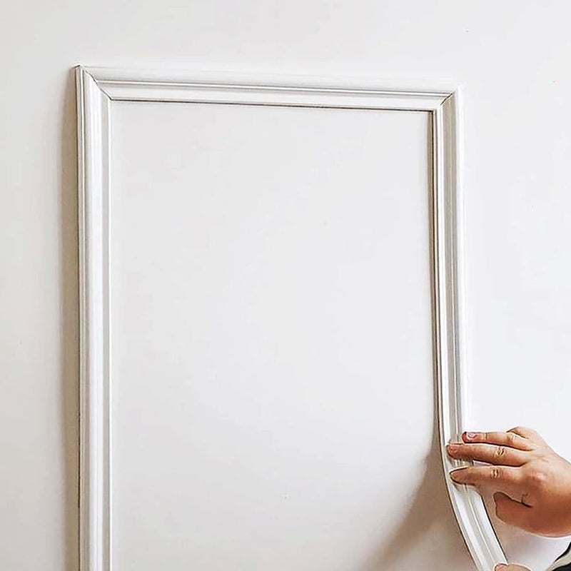 LaRolls Peel and Stick Flexible Wall Molding Trim Self Adhesive Decorative Strips, DIY 3D Ceiling Trim for Home DÃ©cor on Cabinet Door Mirror Frame, 1.3 in x 10 ft White - Image 1