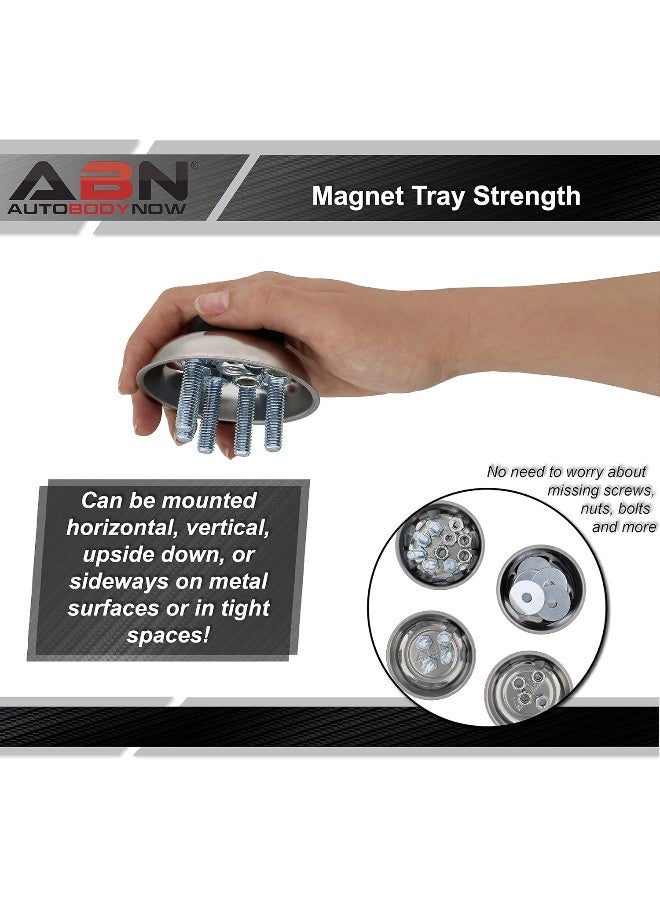 ABN Magnetic Tool Tray Round 5.5" Inch Tray - Stainless Steel 4-Pack - Image 5