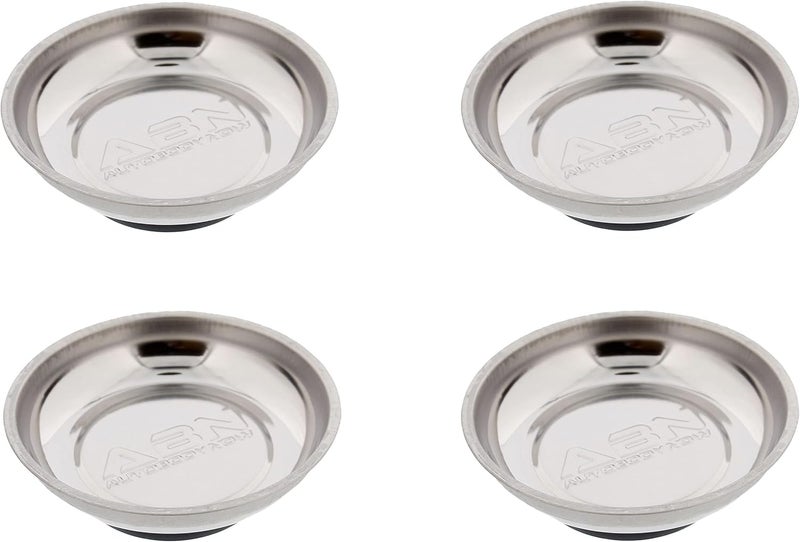 ABN Magnetic Tool Tray Round 5.5" Inch Tray - Stainless Steel 4-Pack - Image 1