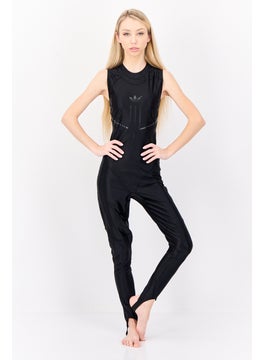 adidas Originals Women Sleeveless Brand Logo One Piece Swimwear, Black  - Image 1